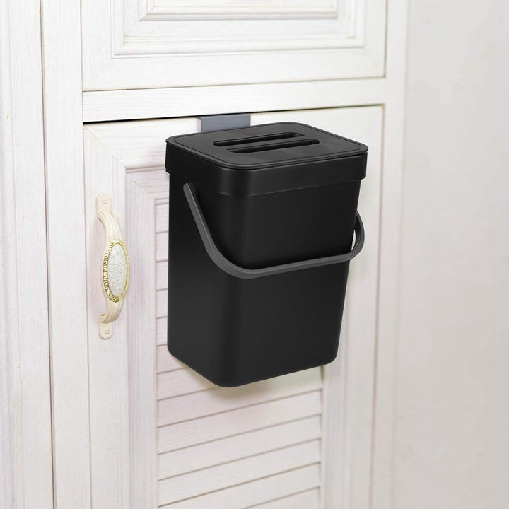 LALAGO Komposteimer Küche,(5L+3L) Aufhängbar Biomülleimer, Hängeaufbewahrung Abfalleimer mit Deckel