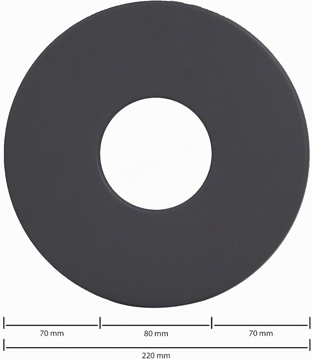 LANZZAS Pelletrohr Wand-Rosette mit 70 mm Rand - für den Durchmesser 80 mm - Farbe: schwarz-metallic