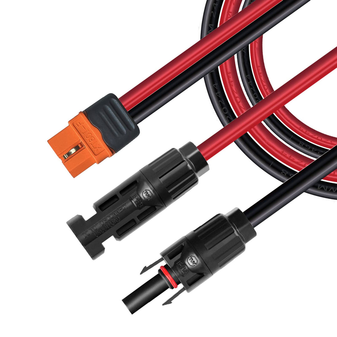 ZkeeShop Solarladekabel Solarstecker auf XT60i Adapter Stecker Anschluss Solarpanel 12AWG XT60i-F Ka
