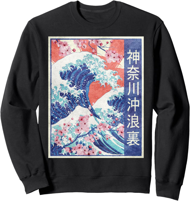 Grosse Welle aus Kanagawa Retro Vintage Sweatshirt