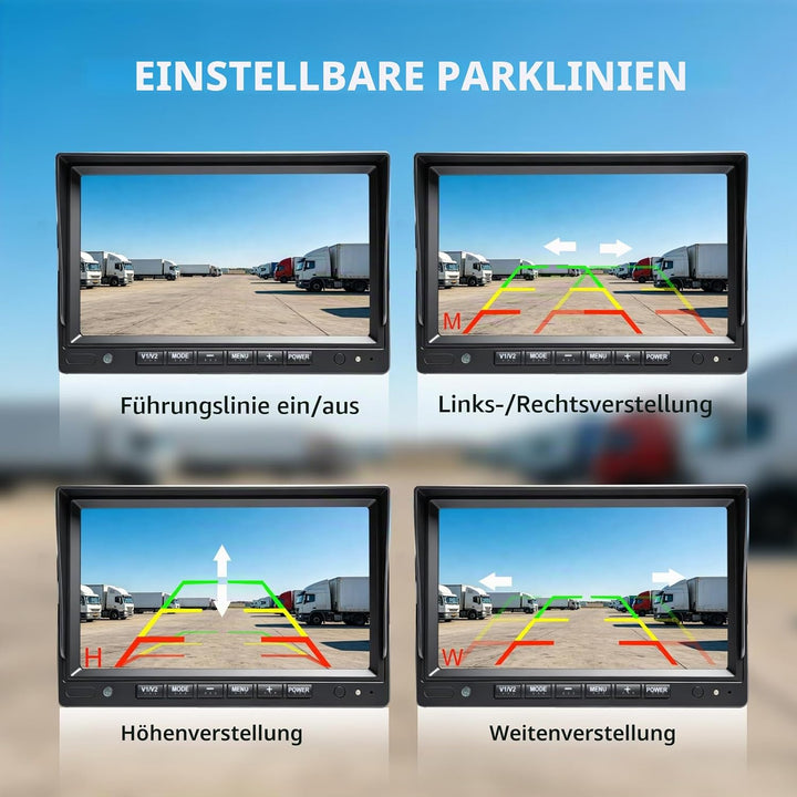 PARKVISION Rückfahrkamera Set mit 7 Zoll HD Monitor &amp; IP68 Kamera – 110° Weitwinkel &amp; IR-Nachtsicht