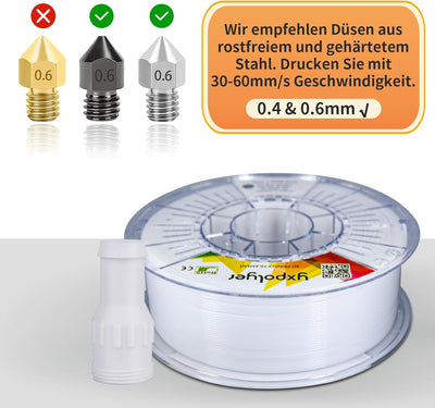 Nylon 3D Drucker-Filament 1,75 mm 1-kg-Spule PA6 Filament 3D-Drucker-Engineering-Filament, Hohe Abri