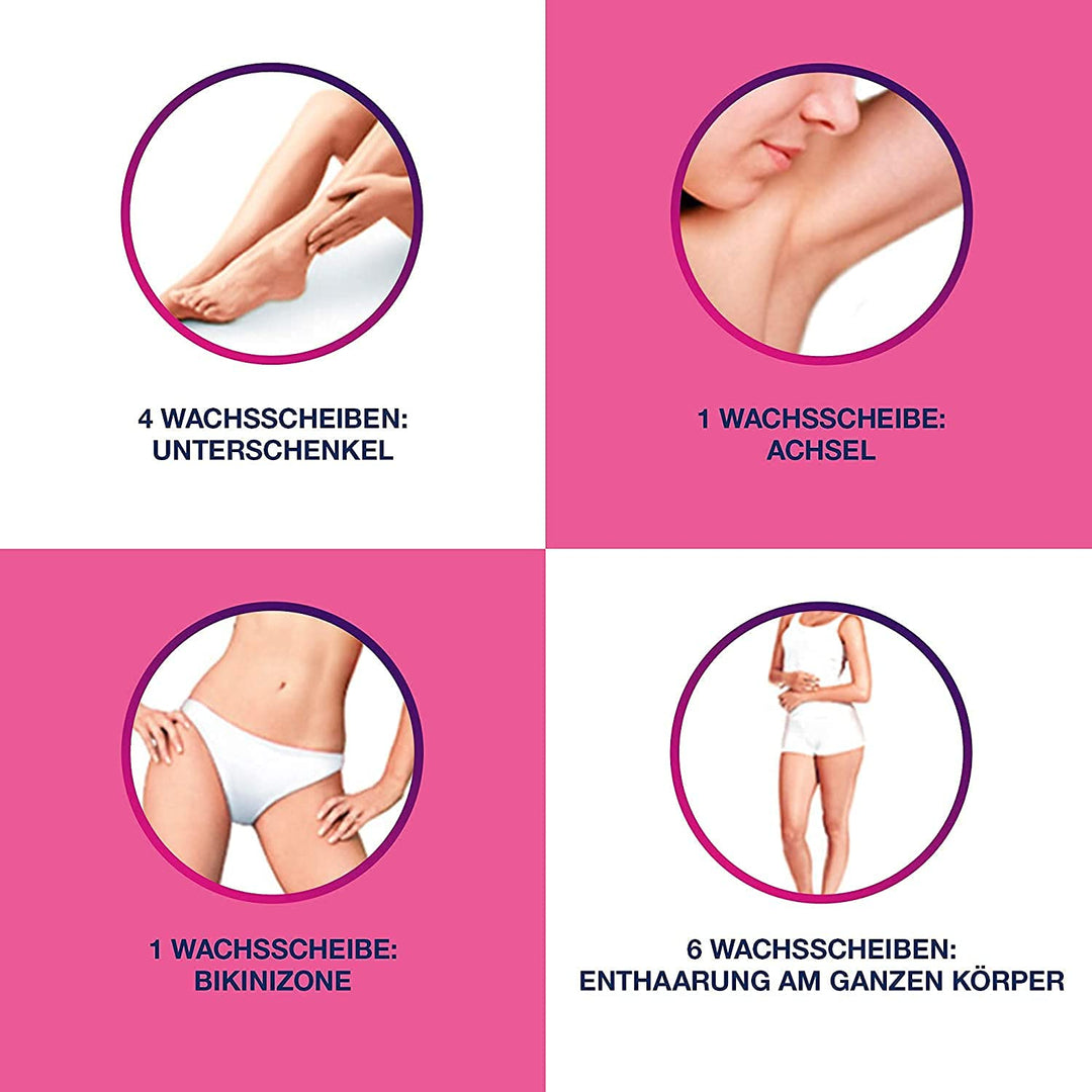Veet Spawax elektrisches Warmwachs Set - 1x Warmwachs-Gerät, 12x Wachsscheiben