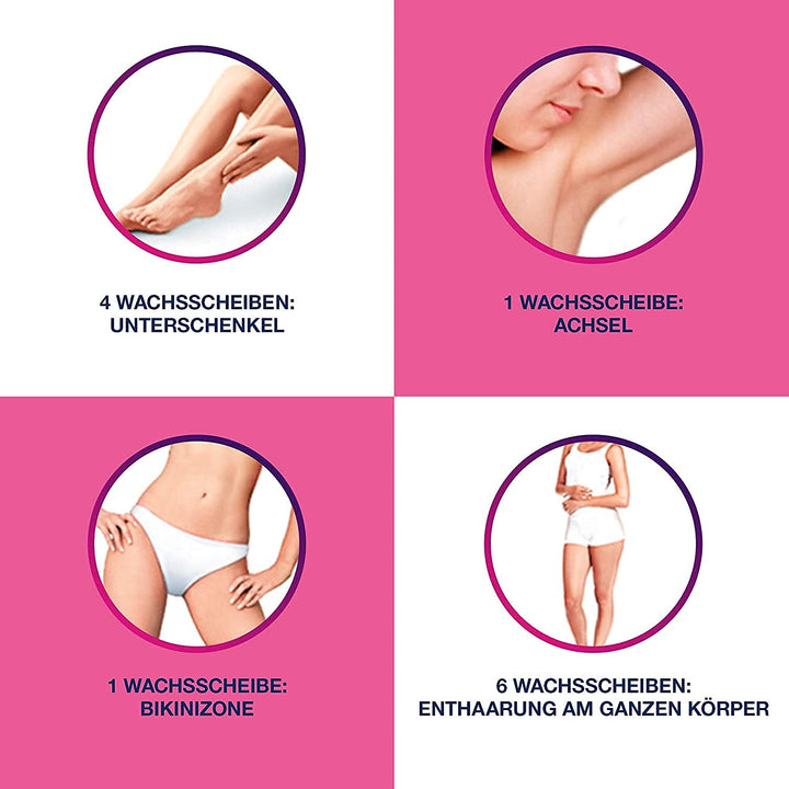 Veet Spawax elektrisches Warmwachs Set - 1x Warmwachs-Gerät, 12x Wachsscheiben