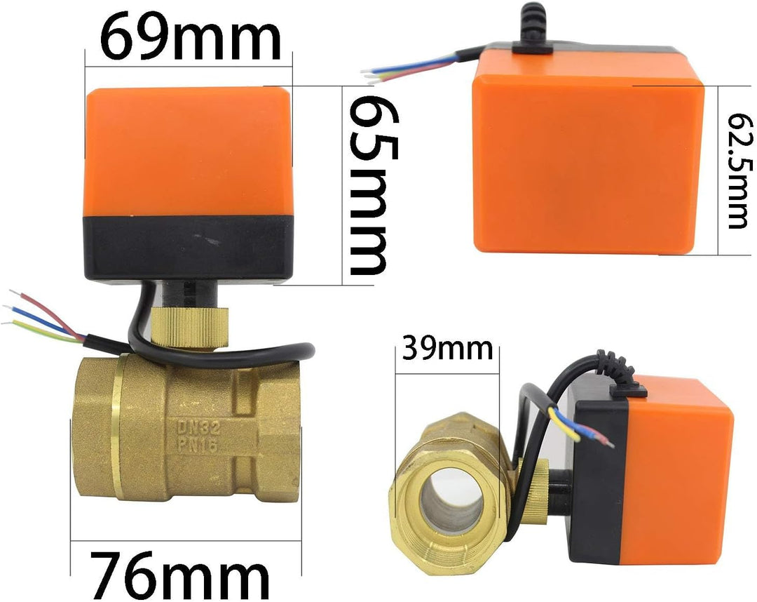 AC220V AC24V DC12V 2-Wege-Motorventil - 2-Wege-Motorkugelventil DN15 DN20 DN25 DN32 DN40 DN50. AC220