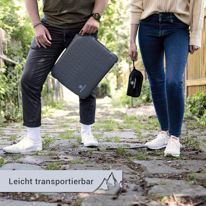 Ultraleichtes Sitzkissen Selbstaufblasend - Camping Sitzmatte Outdoor Thermokissen aufblasbar Grau 4