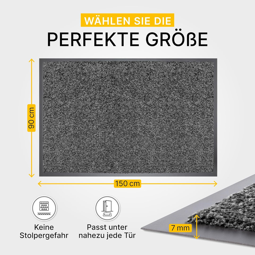 Entrando Fussmatte 90x150 cm flach & waschbar – Schmutzfangmatte für Eingangsbereich, Innenraum & üb