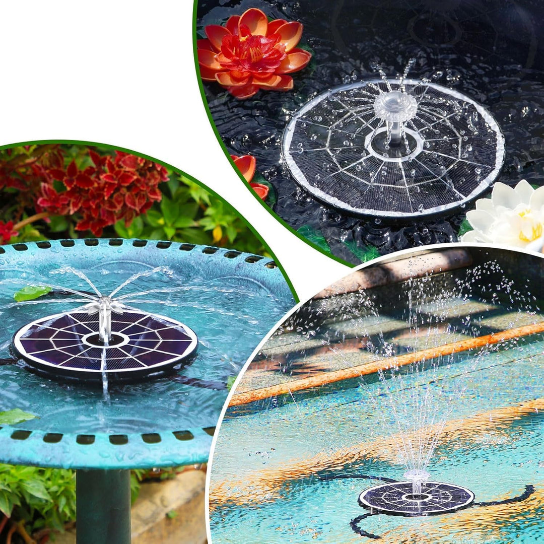 AISITIN Solarbrunnen für Draussen, Solar Springbrunnen für Aussen 3,7W mit 4 Sprüh Effekten,Solar Te