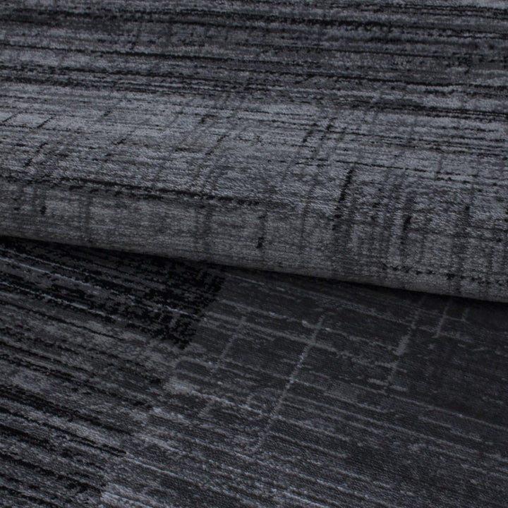 Carpetsale24 Teppich Wohnzimmer Abstrakt Kariert Design Schwarz Meliert 240 x 340 cm - Kurzflor Tepp