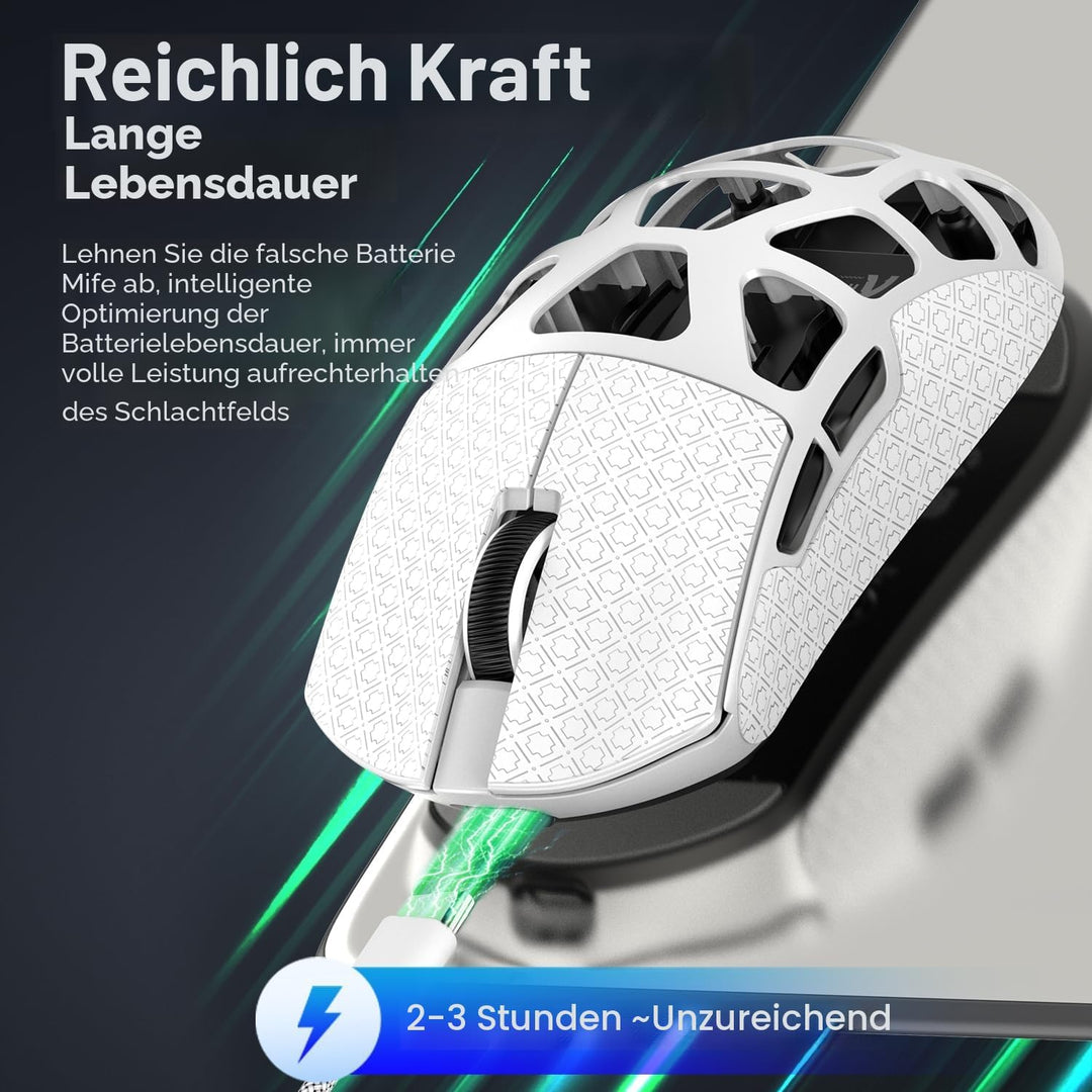 ATTACK SHARK R3 Magnesiumlegierungsmaus, kabellose 8K-Maus, 46 g SUPERLIGHT-Maus, PixArt PAW3395-Gam