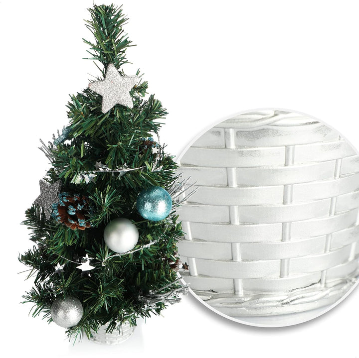 COM-FOUR® Künstlicher Weihnachtsbaum mit Christbaumkugeln - Geschmückter Tannenbaum für die Weihnach