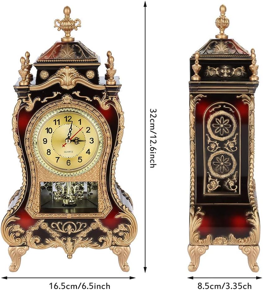 Joyzan Tischwecker, Wanduhr mit Pendel und Glockenspiel, Klassische Vintage-Tischuhr im europäischen