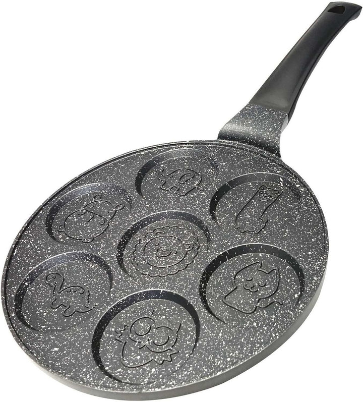 Pancakes Pfanne Ø26cm | Augenpfanne Beschichtung Induktion Frying Pan | 7-Lochpfanne Motiv Tiere Pfa