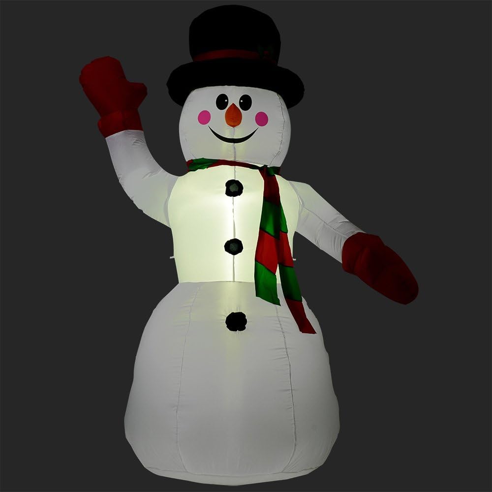 [en.casa] Riesiger Schneemann 240cm LED Beleuchtet Weihnachten Deko Lebensgross Aufblasbar