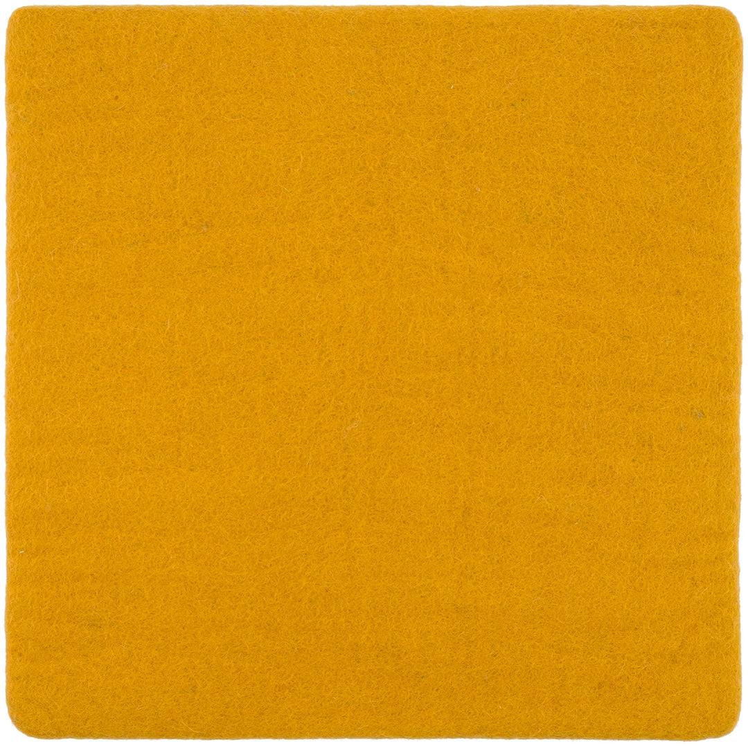 myfelt Flache Filz Sitzauflage, Filz Stuhlauflage - Klara - quadratisch, 36x36 cm, Senfgelb, Senfgel