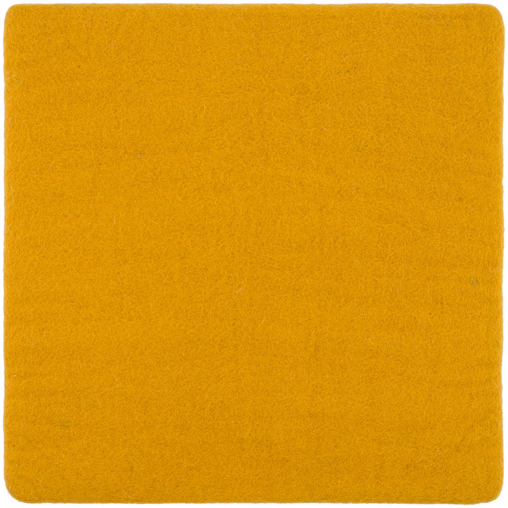 myfelt Flache Filz Sitzauflage, Filz Stuhlauflage - Klara - quadratisch, 36x36 cm, Senfgelb, Senfgel