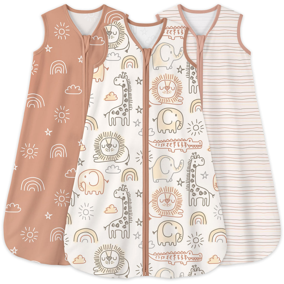 Yoofoss Schlafsack Baby Sommer 0.5 Tog - 3er Pack 84cm/12-18 Monate 100% Baumwolle Sommerschlafsack