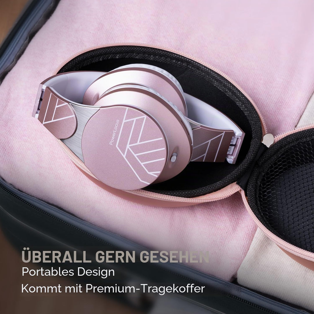 PowerLocus Edge Bluetooth-Kopfhörer, kabellos, Hi-FI Stereo, Micro SD/TF, Kopfhörer mit integriertem