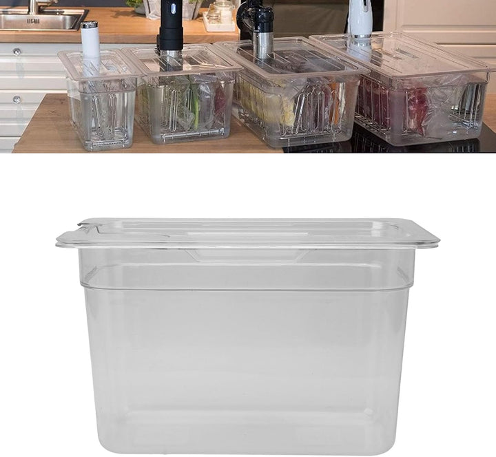 generic 6,9 L Transparenter Behälter für Langsames Garen mit Deckel | Transparenter Wassertank aus L