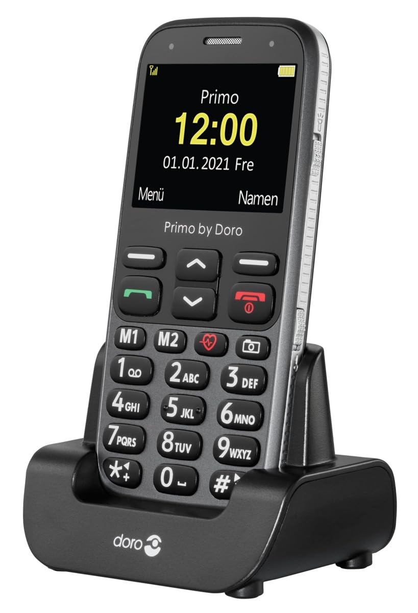 Primo 368 by Doro GSM Mobiltelefon mit frossem Farbdisplay, Fallsensor, Taschenlampe, FM-Radio, Kale