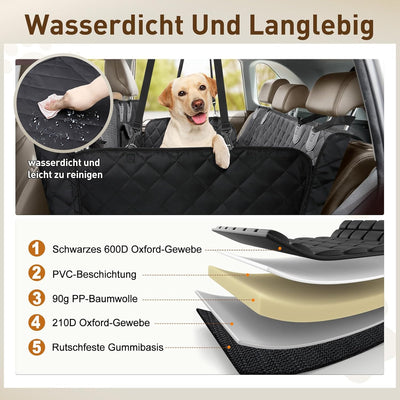 Gimars Grosse Verdickte Hundedecke Auto Rückbank 156 * 136 cm, wasserdichte Autoschondecke Hund Rück