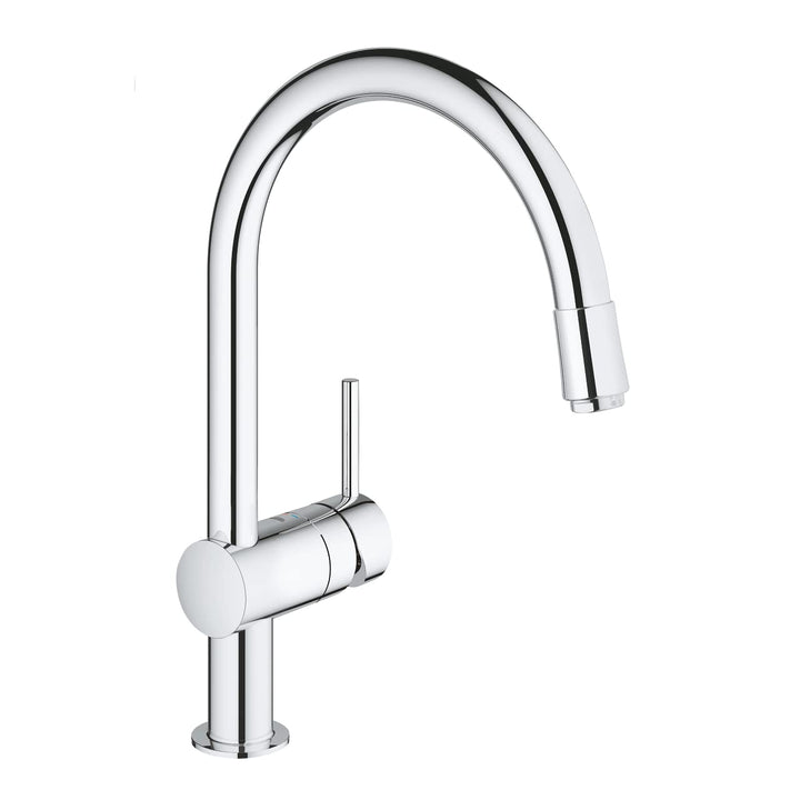 GROHE Minta - Einhand-Spültischarmatur (C-Auslauf, Einlochmontage, schwenkbarer Rohrauslauf, herausz