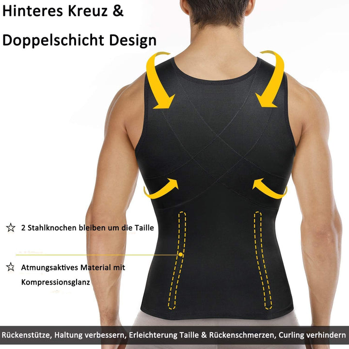 Gotoly Herren Unterhemden Shapewear Workout Tank Tops Figurformend Funktionsshirt Body Shaper Bauch