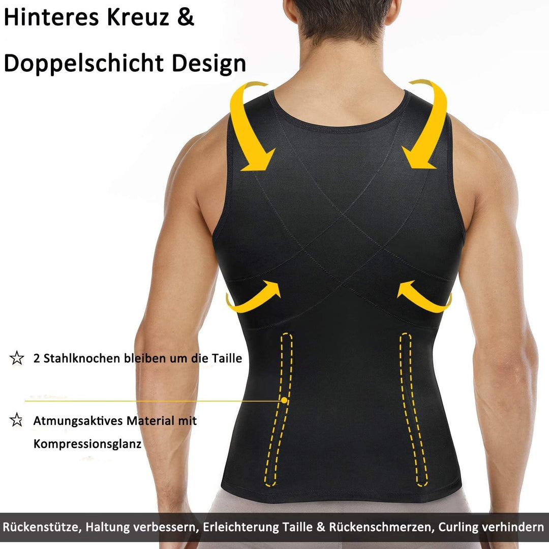 Gotoly Herren Unterhemden Shapewear Workout Tank Tops Figurformend Funktionsshirt Body Shaper Bauch