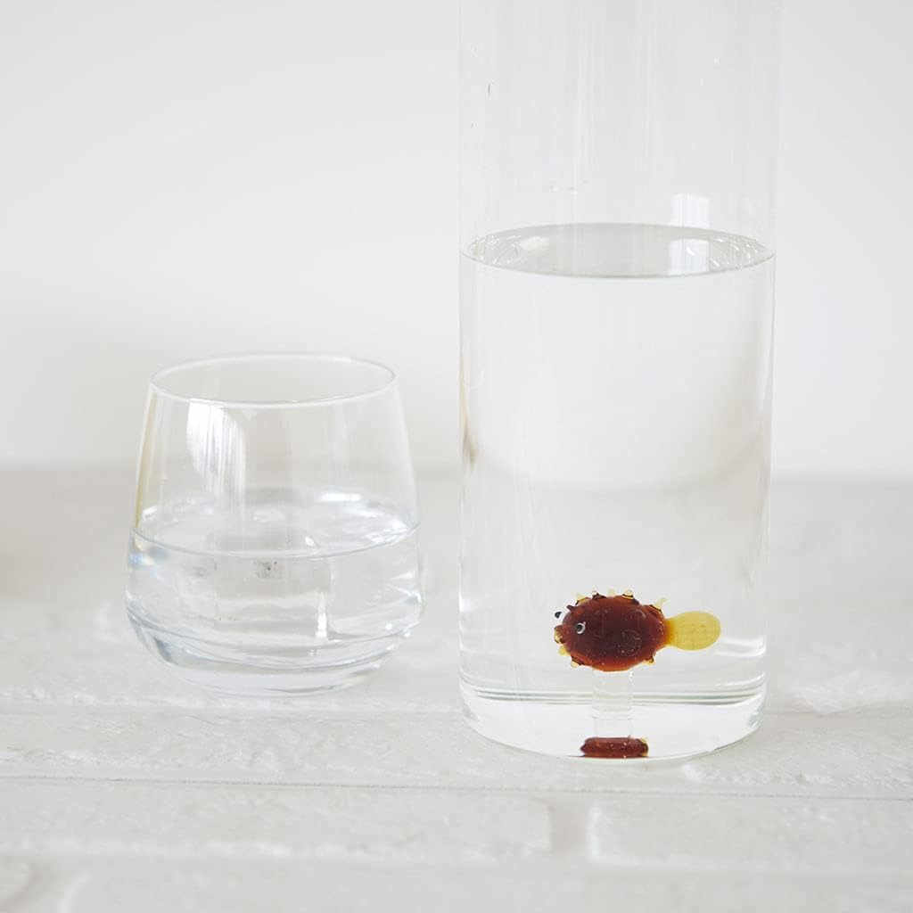 balvi Flasche Atlantis Globefish Glasflasche mit Stöpsel in Form eines Kugelfisches Borosilikatglas