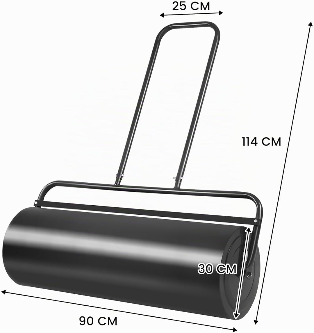 COSTWAY Rasenwalze Handwalze 63L, Gartenwalze mit Griff, Ø 30CM, befüllbar mit Wasser/Sand, Schwerla