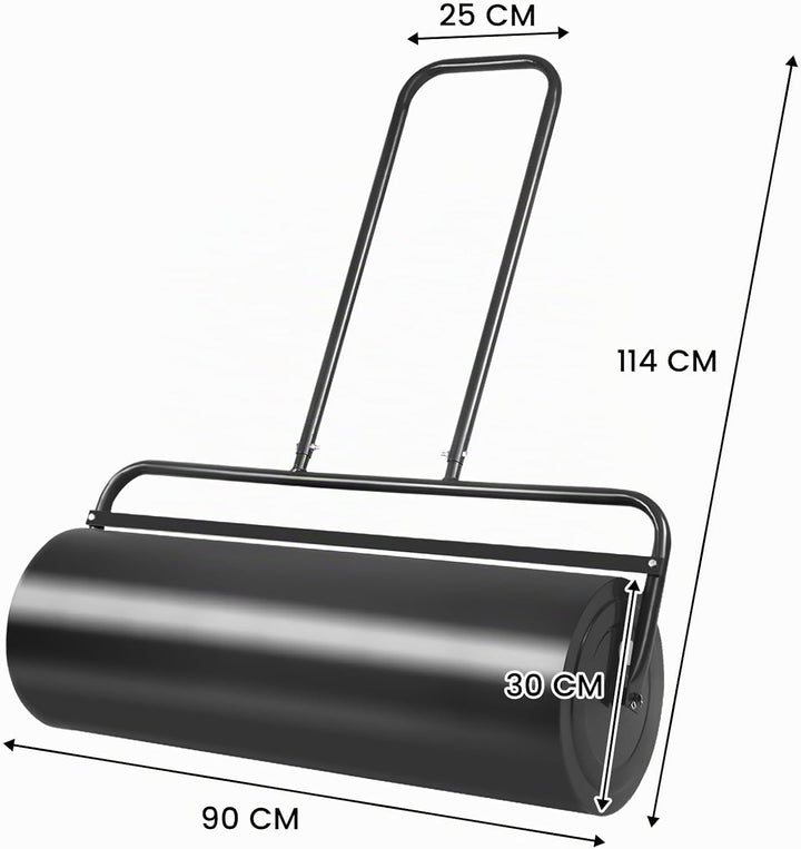 COSTWAY Rasenwalze Handwalze 63L, Gartenwalze mit Griff, Ø 30CM, befüllbar mit Wasser/Sand, Schwerla