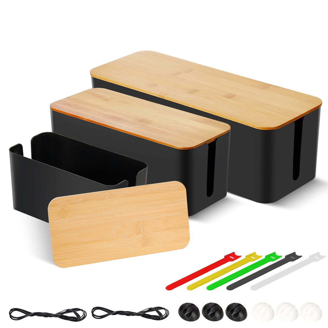 3 Stück Kabelbox, Kabelmanagement Box zum Verstecken und verbergen Sie Steckdosenleisten und Kabel,