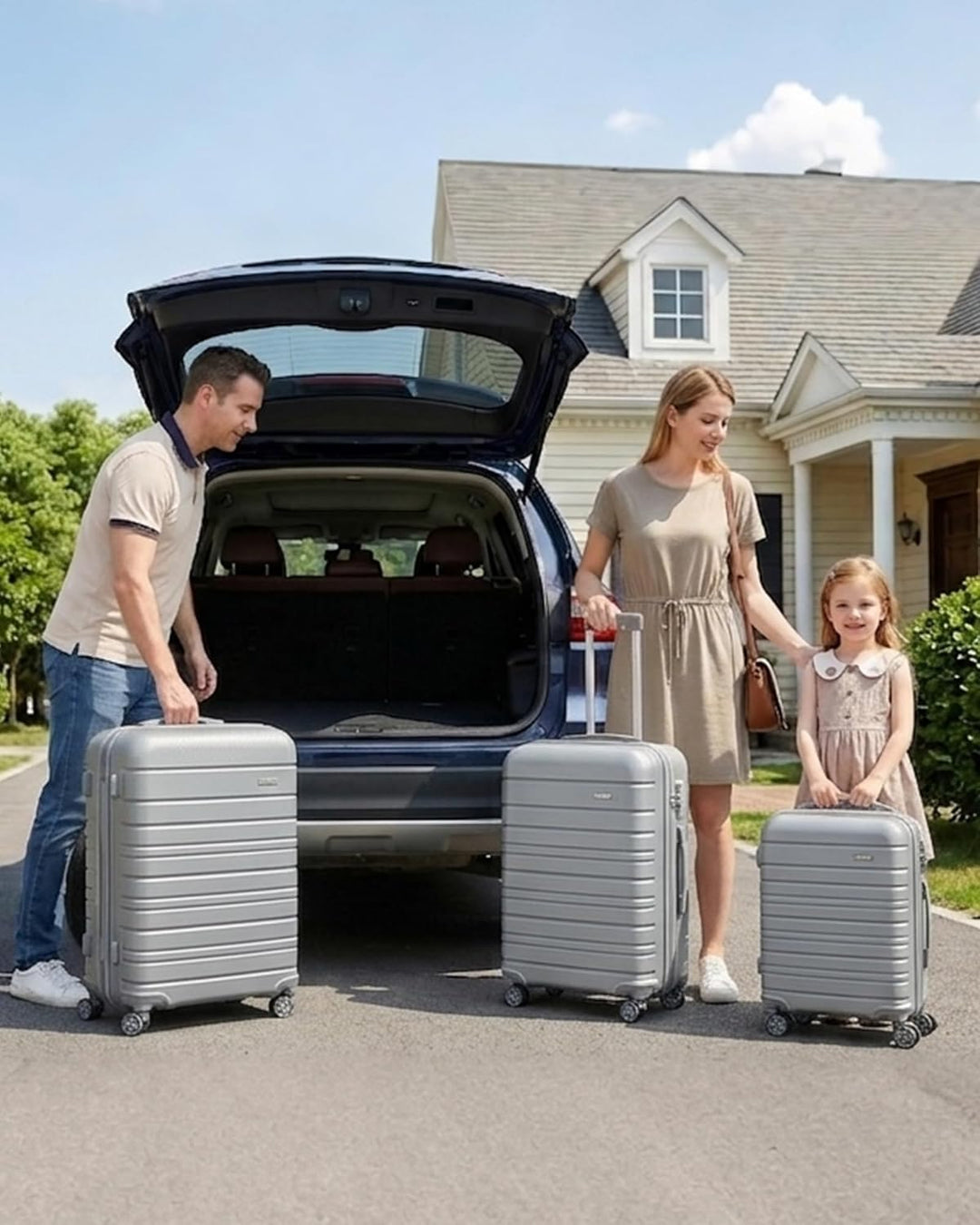 Kono Zwillingsrollen Reisekoffer TSA-Schloss 65cm Trolley Koffer Polypropylen Hartschale Rollkoffer 