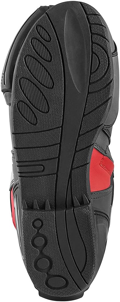 Bogotto Assen Motorradstiefel, schwarz/rot, 40 Schwarz Rot 40 EU, Schwarz Rot 40 EU
