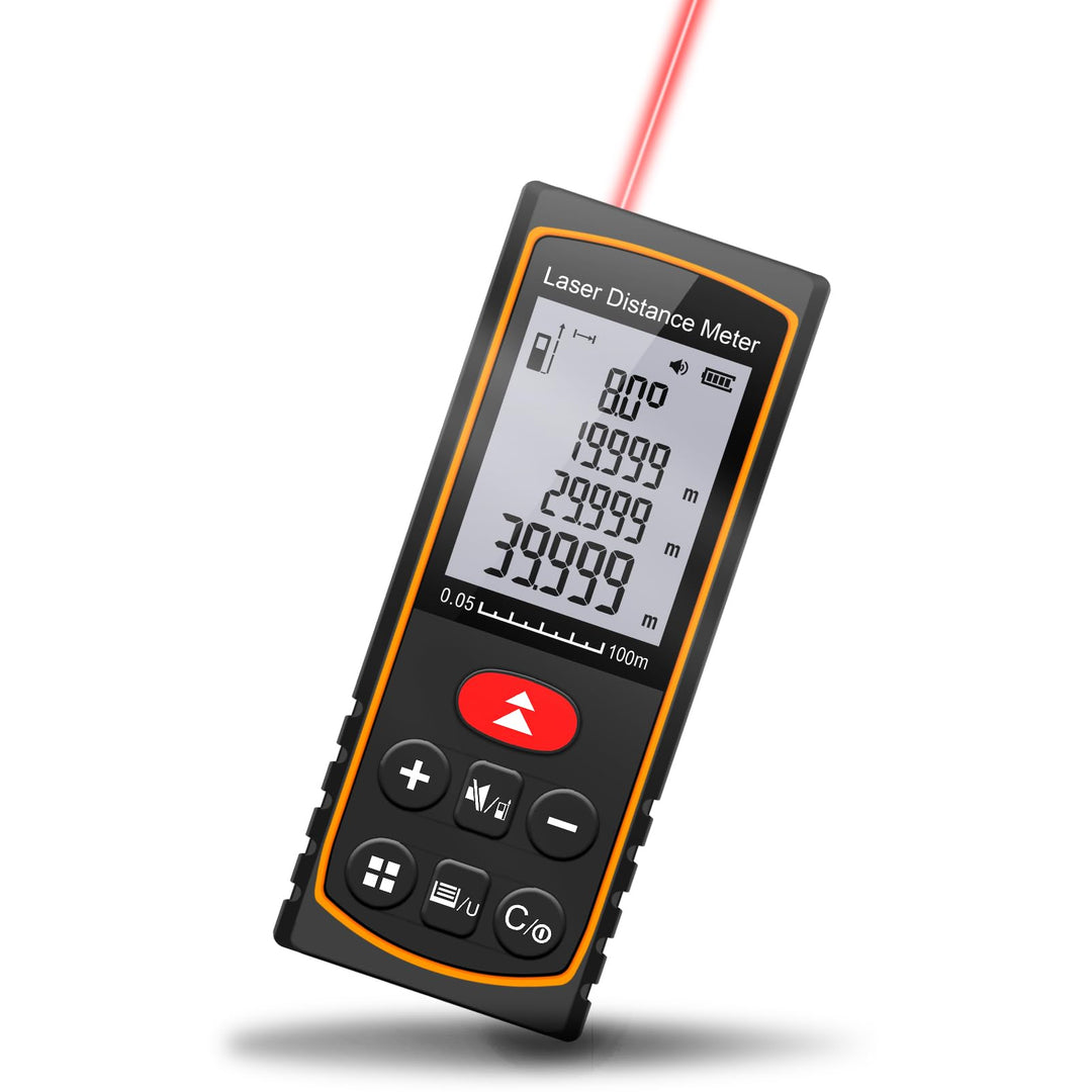 Laserentfernungsmesser 40M 60M 100M mit Winkelsensor, ±2mm Präzision Digitaler Entfernungsmesser ink