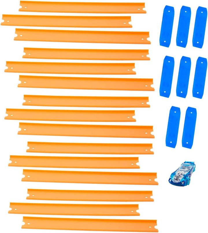 Hot Wheels Bahn Track Builder, Trackteile & Verbindungsstücke (36 Teile) für Autorennbahnen der Hot