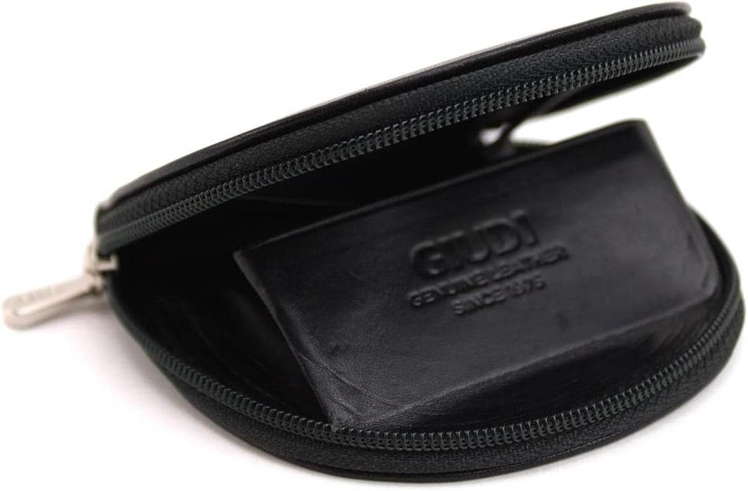 GIUDI Unisex Geldbörse aus echtem Rindsleder, Made in Italy Schwarz, Schwarz