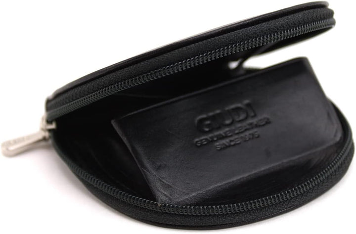GIUDI Unisex Geldbörse aus echtem Rindsleder, Made in Italy Schwarz, Schwarz