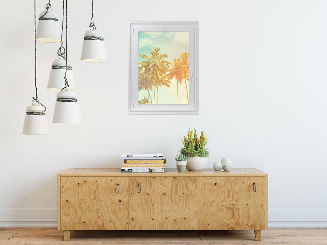 Fensterfolie Sonnenschutz I Hochwertige Folie für Fenster - selbsthaftend I Dekofolie für Bad, Küche