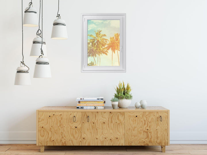 Fensterfolie Sonnenschutz I Hochwertige Folie für Fenster - selbsthaftend I Dekofolie für Bad, Küche