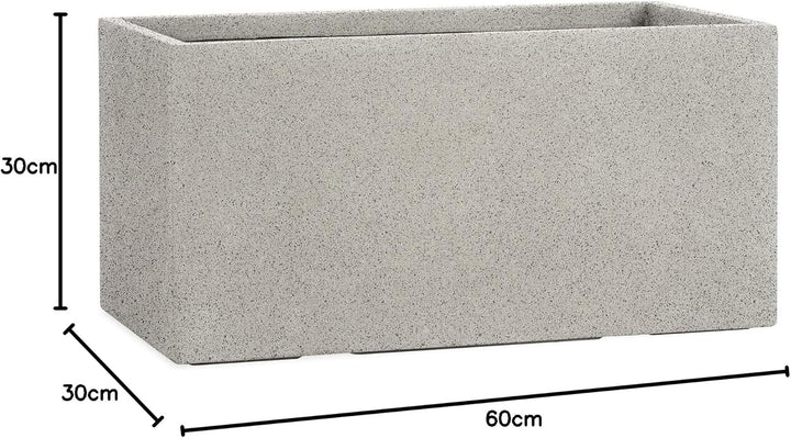 Pflanzwerk® Pflanzkübel TUB Granit Grau 30x60x30cm *Frostbeständiger Blumenkübel* *UV-Schutz* *Quali