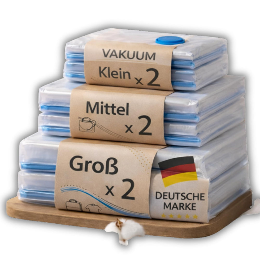 vakuumbeutel kleidung vakuumbeutel für bettdecken Vakuumbeutel Set 6er (2 Gross 100x80 cm, 2 Mittel
