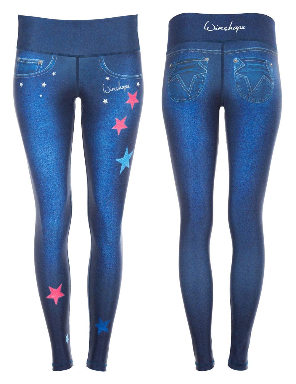 WINSHAPE Damen Leggings Damen Functional Power Shape Jeans Tights Leggings Ael102, Slim Style, Fitne