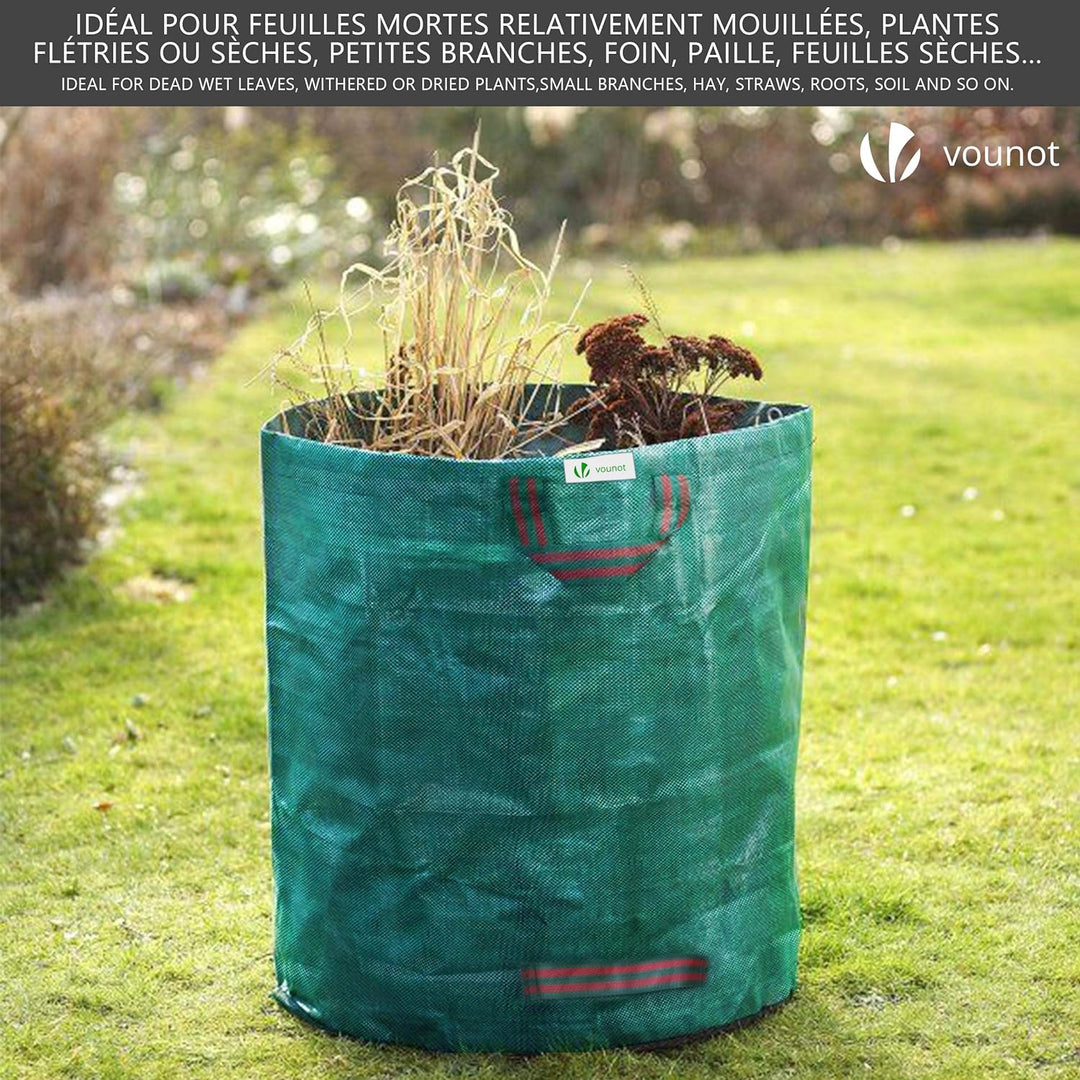 VOUNOT Gartenabfallsack 272 Liter, 6er Gartensäcke für Grünabfall, Selbststehend und Falt, Laubsack