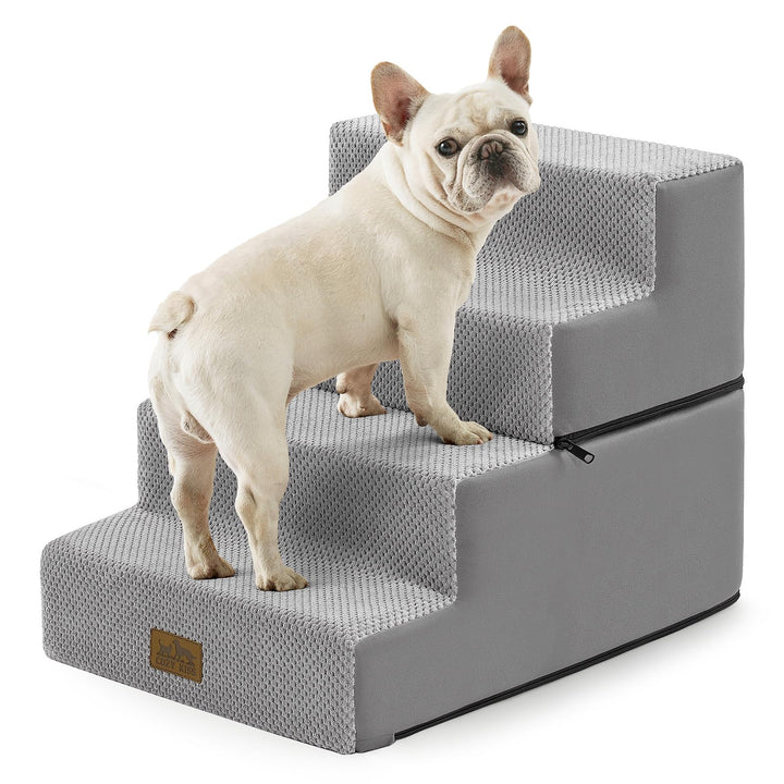 Hundetreppe 4 Stufen 45cm Hoch, 2-in-1 Hundetreppen für Kleine Hunde Alte Katzen, Faltbare Haustiert