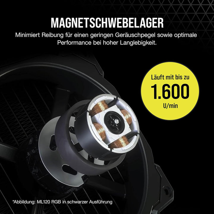 Corsair ML140 LED ELITE, 140mm PWM-Lüfter mit LEDs (CORSAIR AirGuide-Technologie, Magnetschwebelager