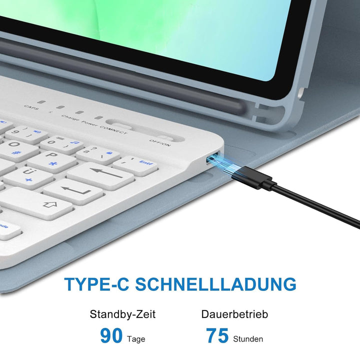 Hülle mit Tastatur für Samsung Galaxy Tab A11 8,7" (2025 SM-X133/X135) und Tab A9 8,7" (2023 SM-X110