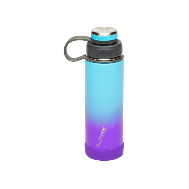 EcoVessel Edelstahl Trinkflasche mit Isoliertem Doppeldeckel, Isolierte Wasserflasche mit Sieb und S