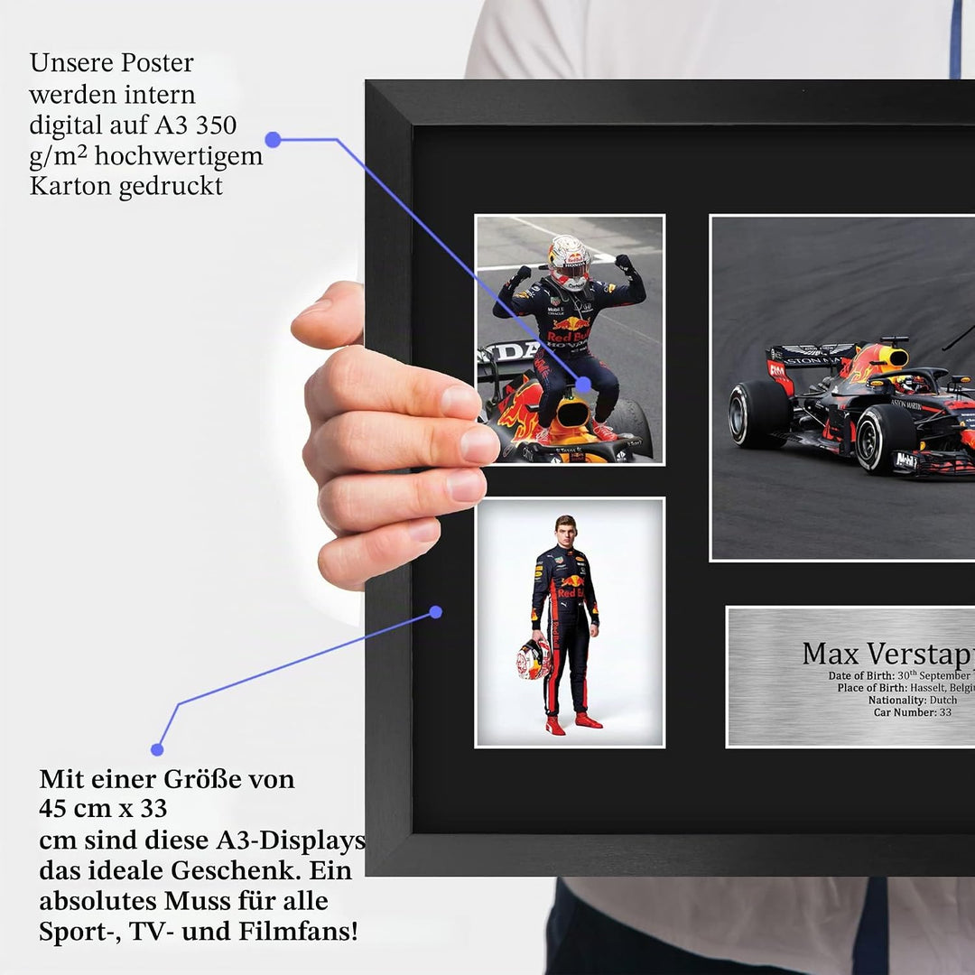 HWC Trading FR A3 Max Verstappen Gifts gedrucktes Autogramm Präsentationsdisplay für Formel-1-Renn-F