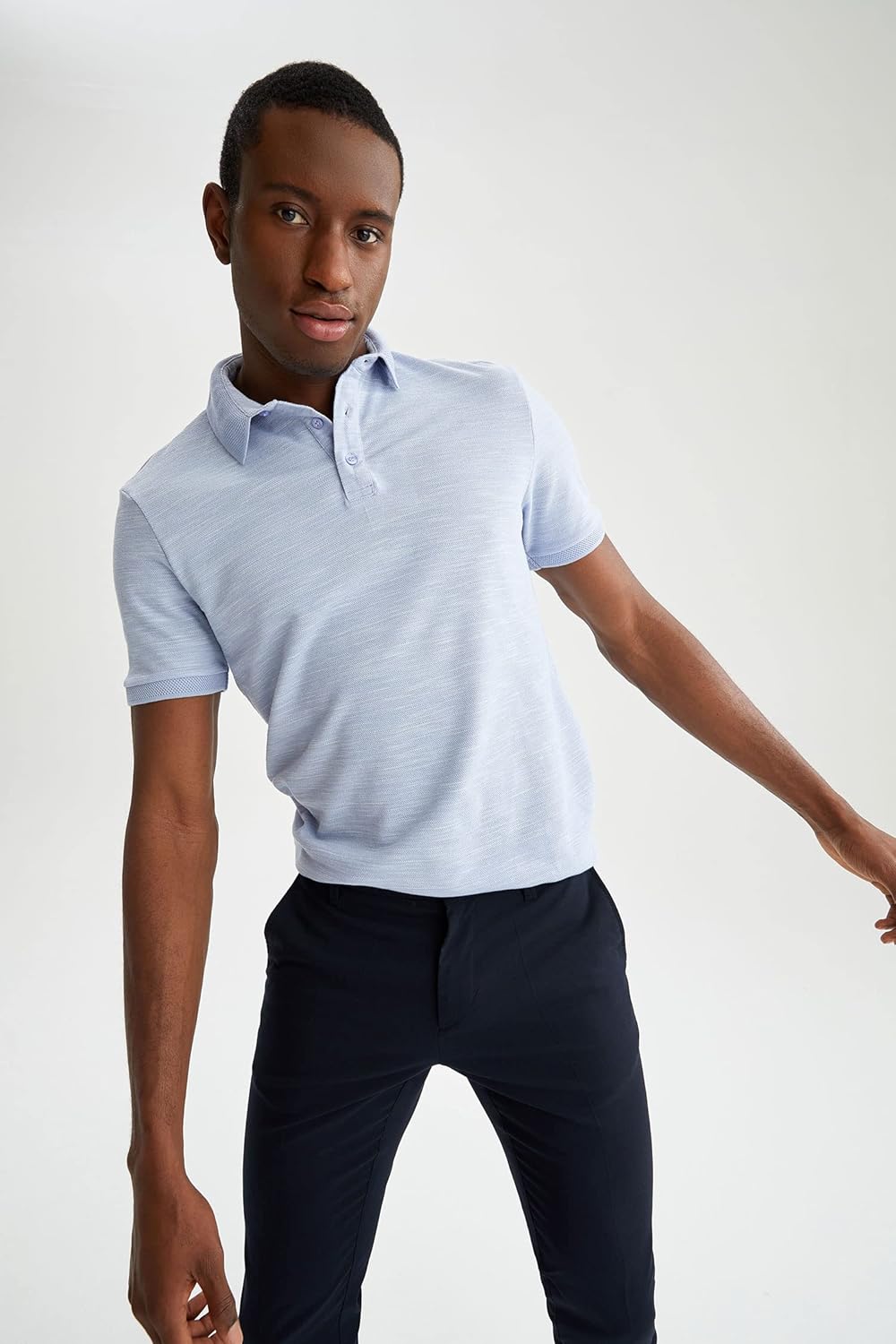 DeFacto Herren Polo Shirt, Blau